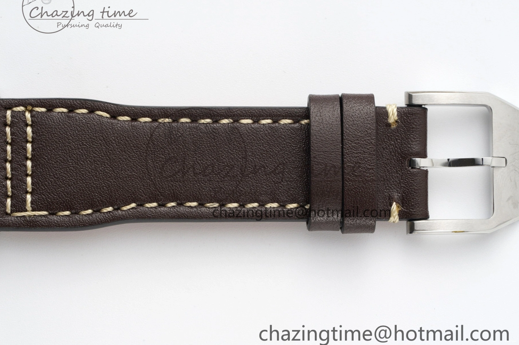 MIROTIME 0524 Pilot Chrono SS AZF 1:1 Best Edition Blue Dial on Brown Leather Strap A TimelessDesign 7060